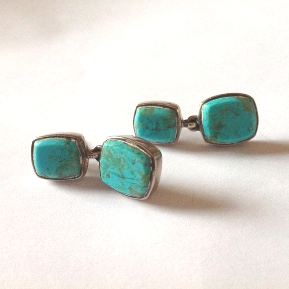 Turquoise 925 Sterling Dangle Earrings